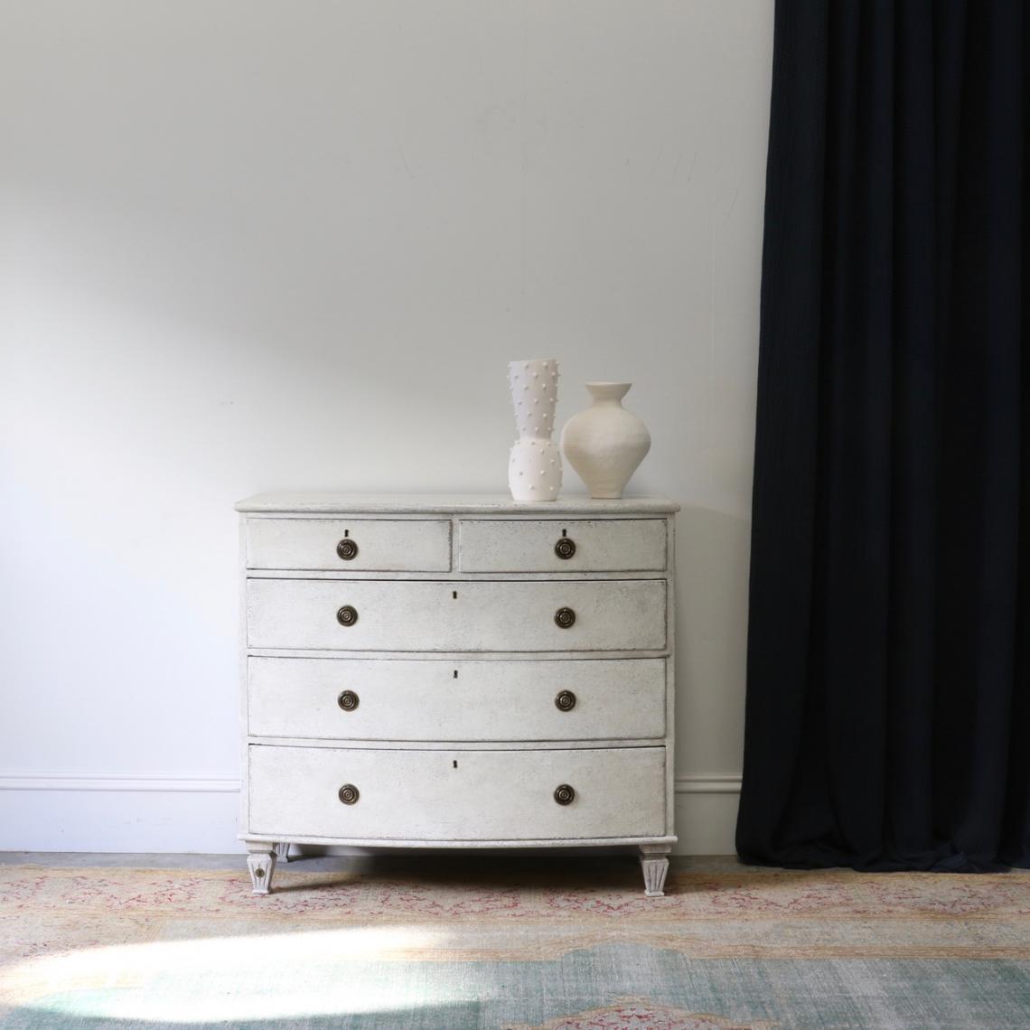 Swedish Bow-Fronted Chest of Drawers